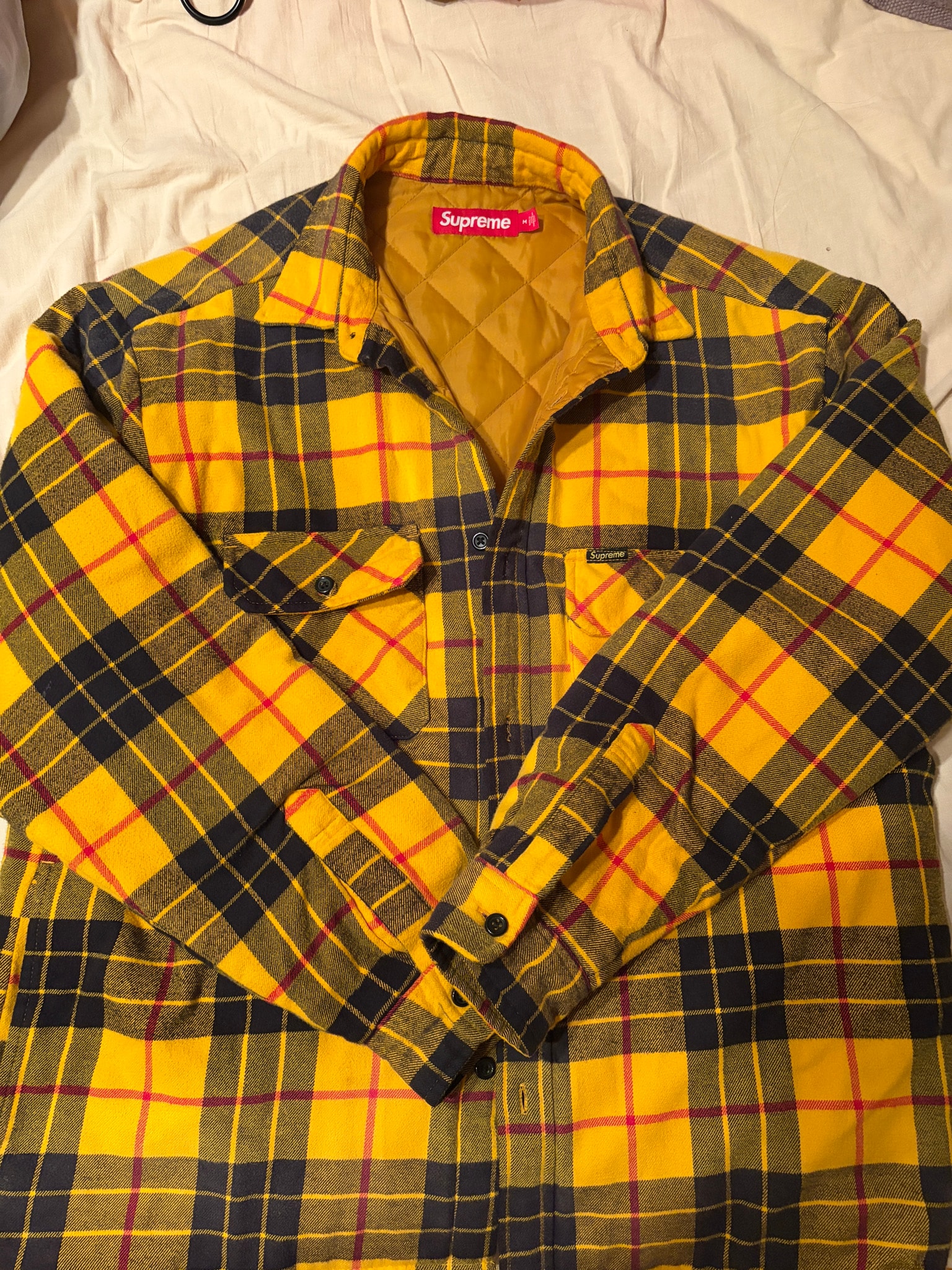 Supreme Quilted Plaid Shirt "Yellow"