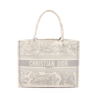 ディオール Dior BOOK TOTE ブックトート ミディアム トワル ドゥ ジュイ トートバッグ バッグ キャンバス レディース アイボリー系 / グレー系 M1296ZTDT_M20I 【中古】