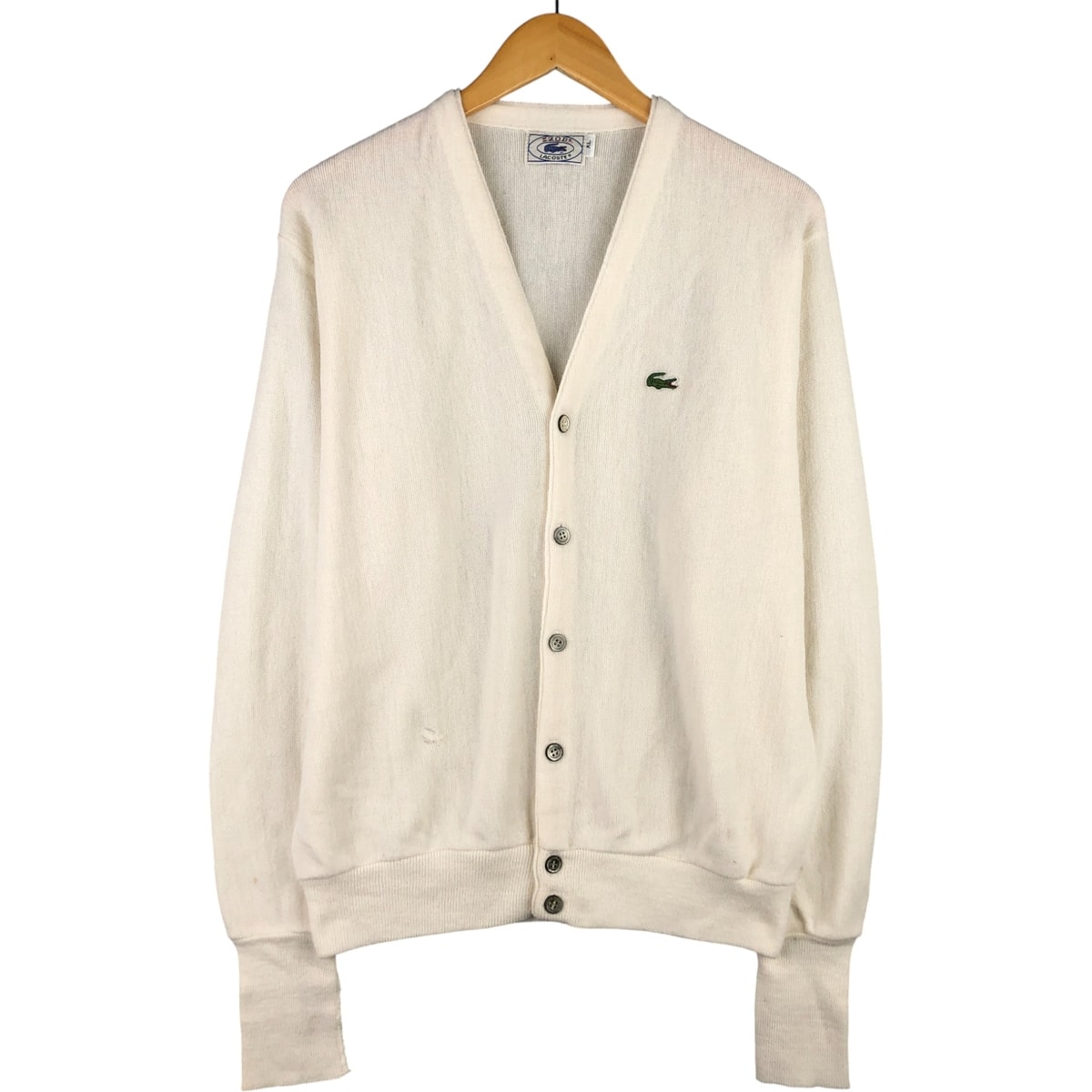 古着 70~80年代 ラコステ LACOSTE IZOD アクリルニットカーディガン メンズXL相当 ヴィンテージ/eaa588846