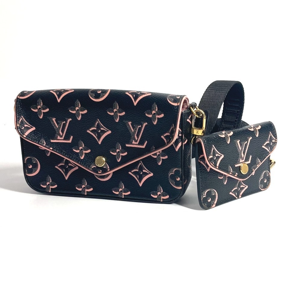 ルイヴィトン LOUIS VUITTON ミュルティ ポシェット フェリシー M81471 フォール・フォー・ユーコレクション モノグラム カバン 斜め掛け フラップ ショルダーバッグ コーティングキャンバス ブラック