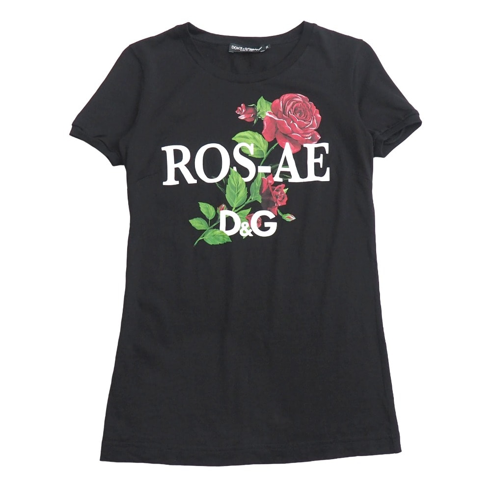 DOLCE&GABBANA ドルチェアンドガッバーナ 半袖Tシャツ サイズ36 ROS-AE D&G ローズ イタリア製 ブランド古着【中古】20260603/RA9617