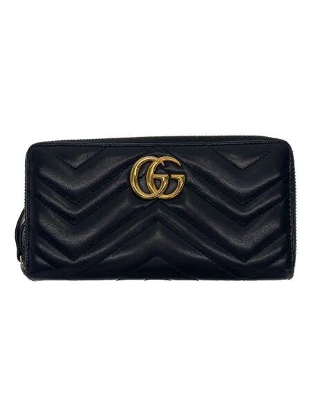 GUCCI GG Marmont Zip Around Wallet "Black"
