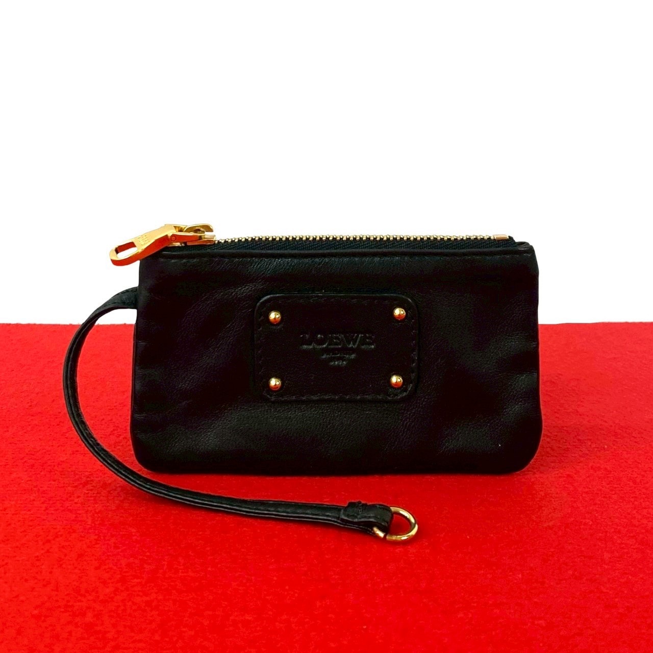 LOEWE ロエベ ロゴ 刻印 レザー コインケース ブラック
 30791