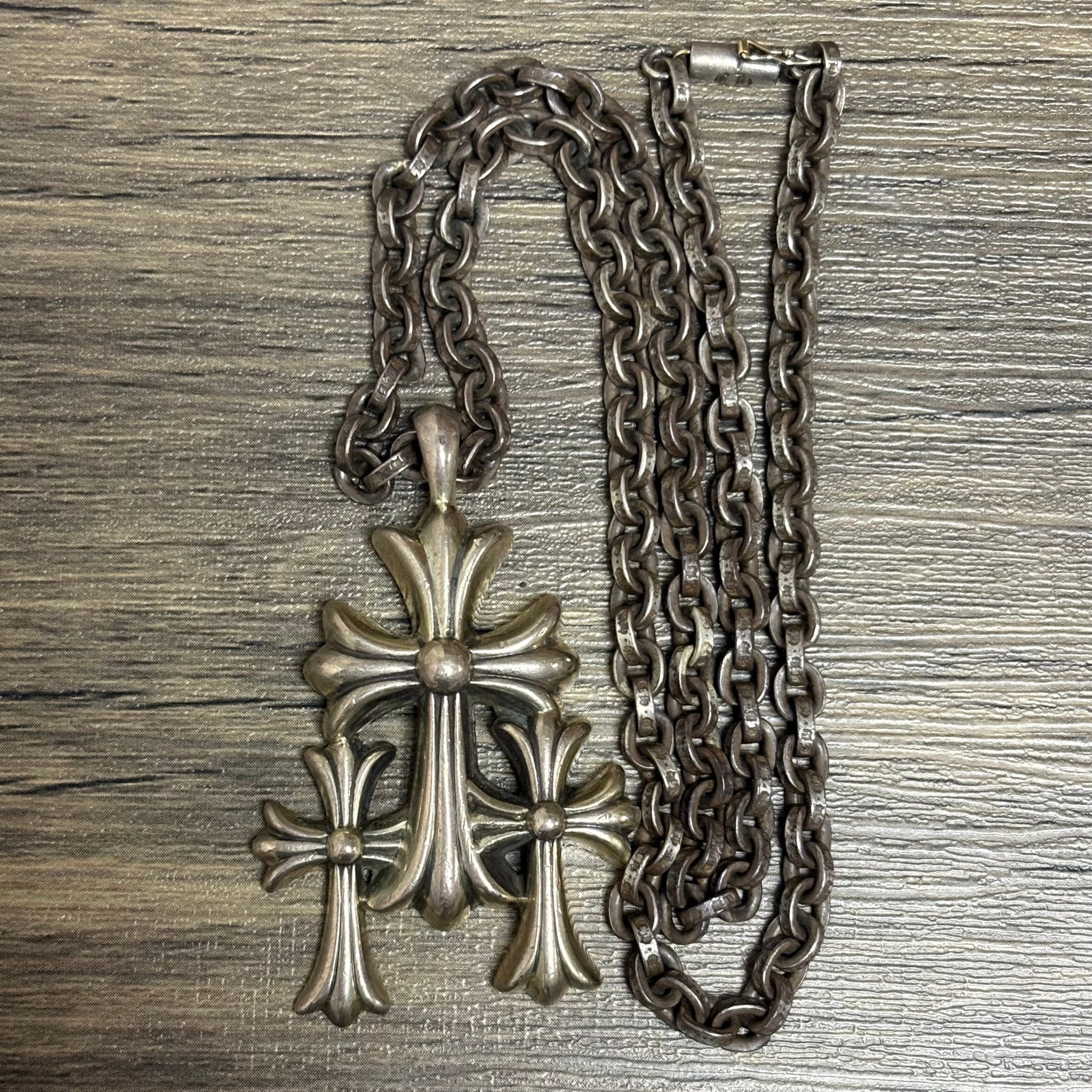 Chrome Hearts 3 CH Cross Small Pendant Top "Silver"