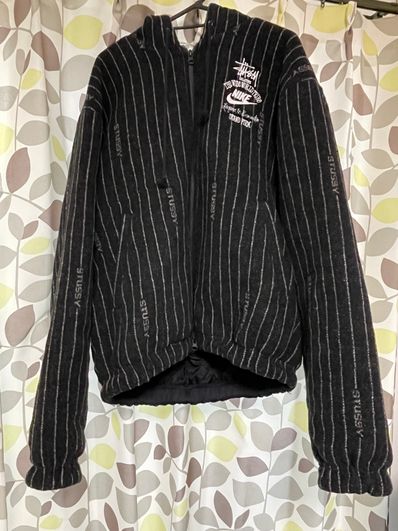 Stussy x Nike Striped Wool Jacket "Black"