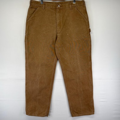 古着 カーハート Carhartt ダック パンツ ペインター ワーク ワンポイントロゴ 作業着 ハンマーループ W38 L34 ベージュ系 メンズ
