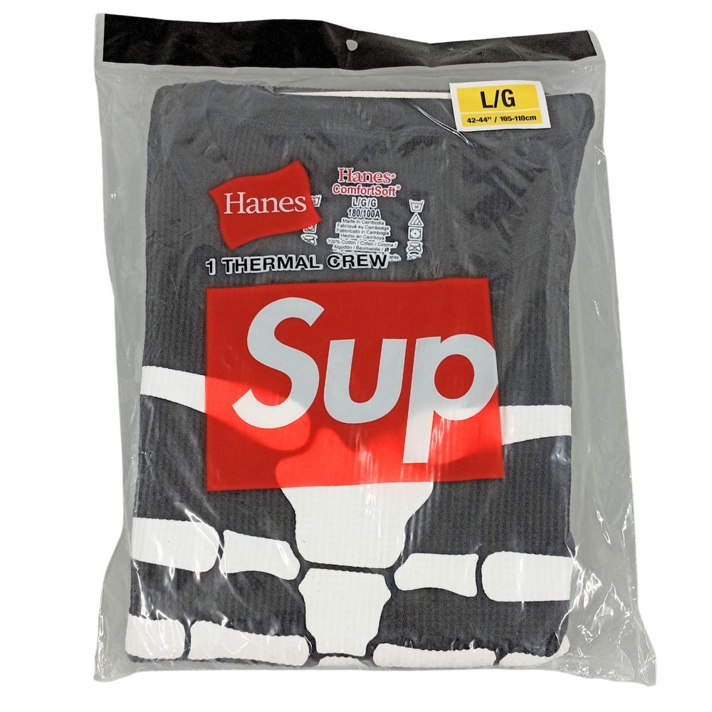 SUPREME シュプリーム 26AW HANES BONES THERMAL CREW (1P) 半袖Tシャツ コットン ブラック サイズ L/G 45227
