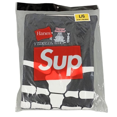 SUPREME シュプリーム 26AW HANES BONES THERMAL CREW (1P) 半袖Tシャツ コットン ブラック サイズ L/G 45227