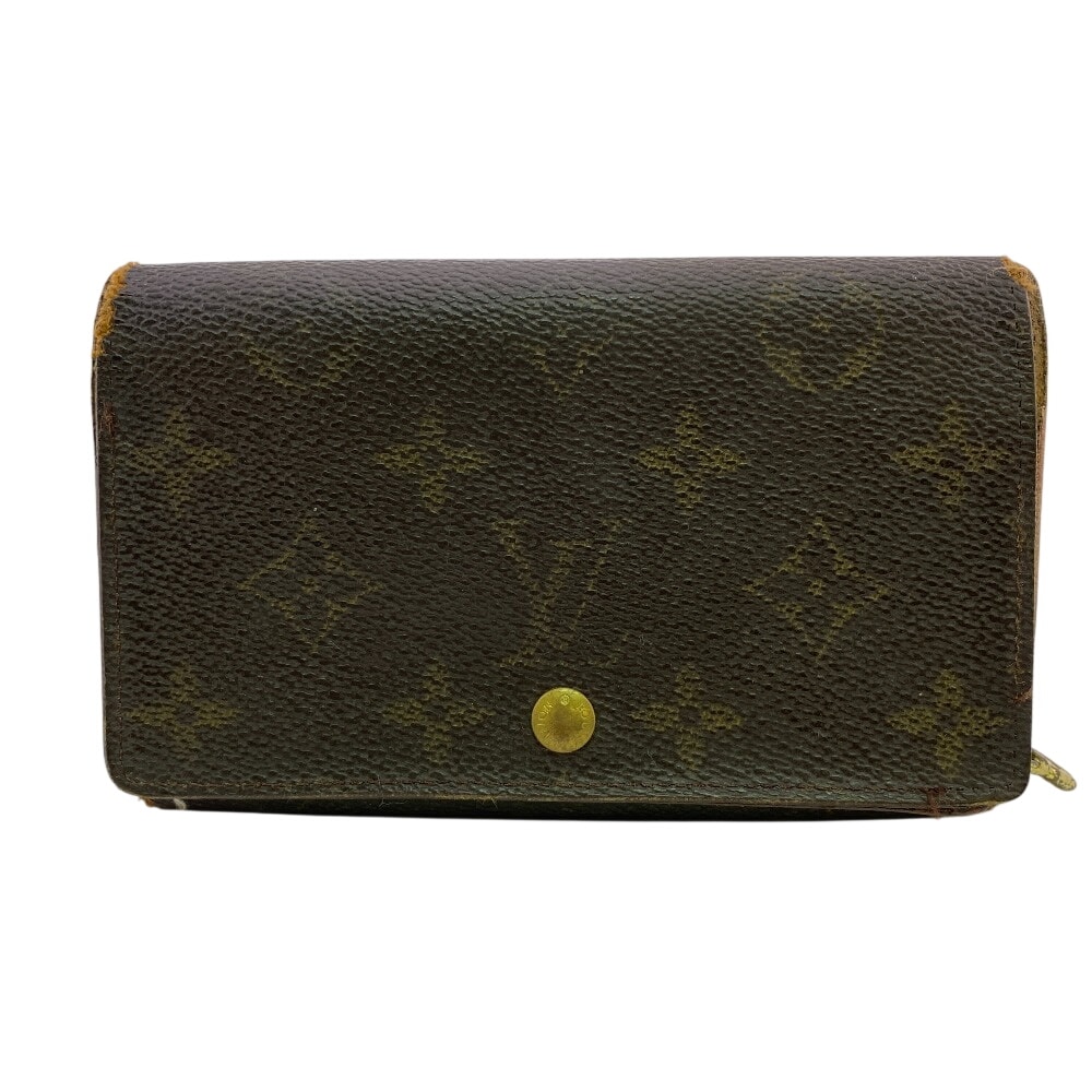 ルイヴィトン LOUIS VUITTON 二つ折り財布 モノグラム ポルトモネ ビエ トレゾール L字ファスナー ヴィンテージ M61730 ブラウン
