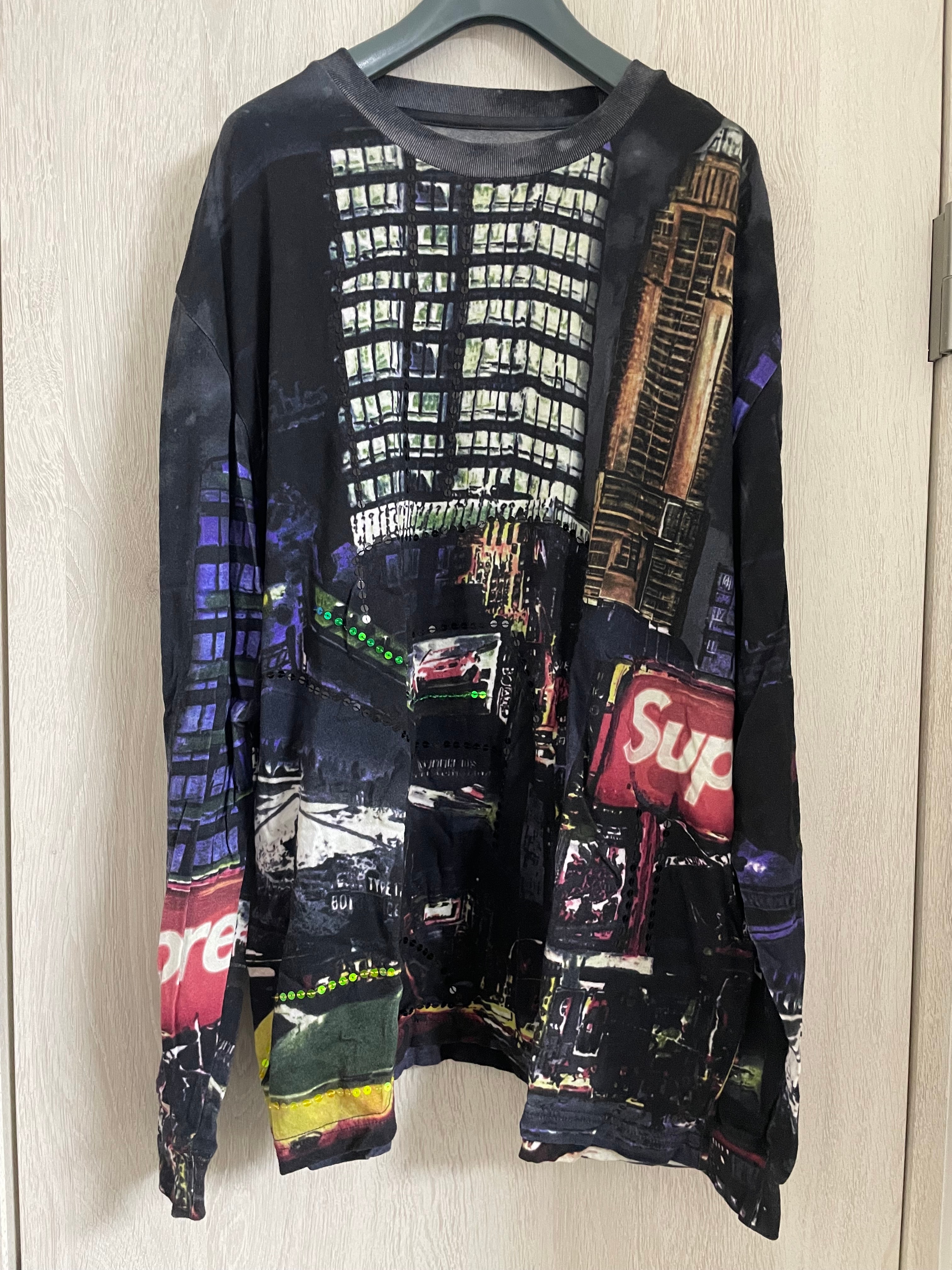Supreme Men\u0027s Skyline Sequin L⁄S Top Night, from StockX -