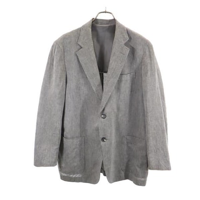 LANVIN ランバン 日本製 リネンブレンド テーラードジャケット B46 グレー