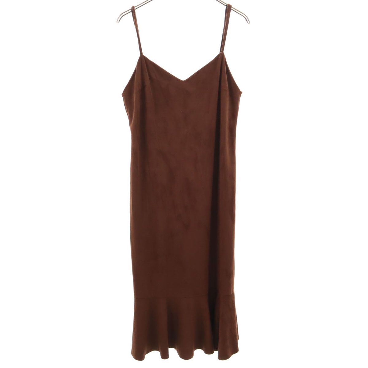 ZARA ザラ スエード ロング キャミワンピース M ブラウン