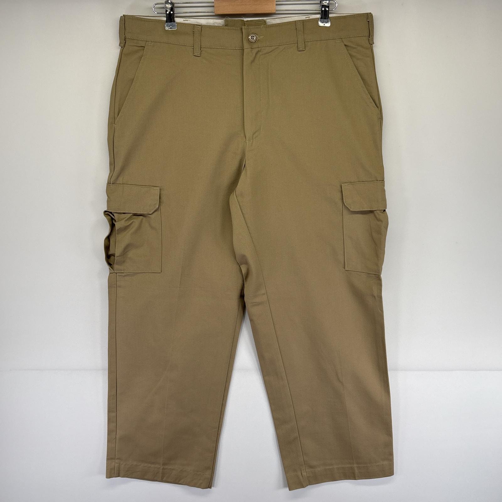 古着 レッドキャップ RED KAP ワークパンツ カーゴパンツ ワンポイントロゴ 作業着 サイドポケット w38 L30  ベージュ メンズ