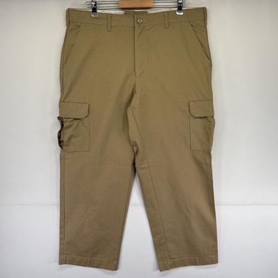 古着 レッドキャップ RED KAP ワークパンツ カーゴパンツ ワンポイントロゴ 作業着 サイドポケット w38 L30 ベージュ メンズ