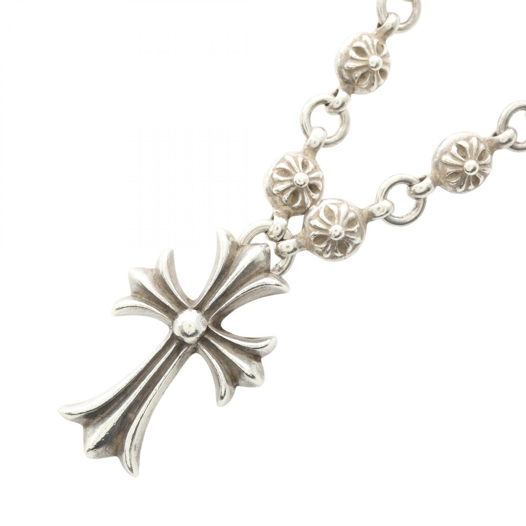 Chrome Hearts #1 Cross Ball Necklace / CH Cross 50cm "Silver"