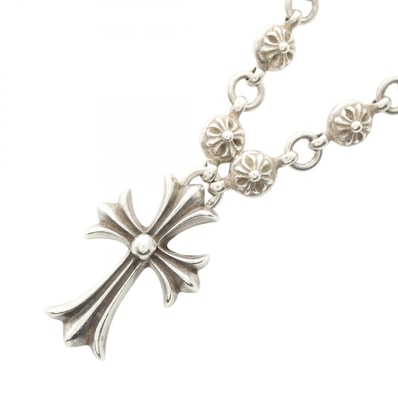 Chrome Hearts #1 Cross Ball Necklace / CH Cross 50cm "Silver"