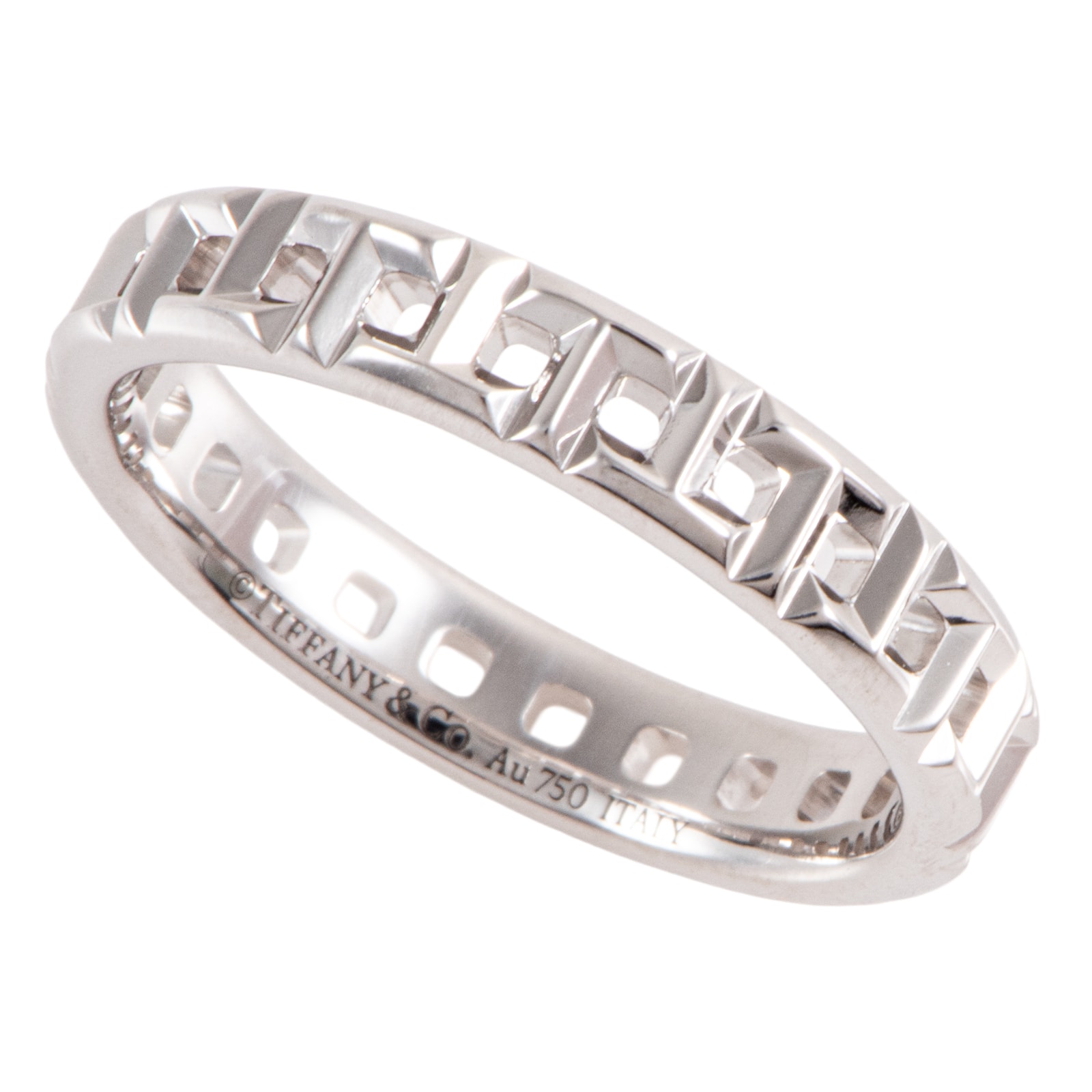 TIFFANY&Co. ティファニー ティファニーT トゥルー ナロー リング 指輪 10号 K18WG シルバー【中古】