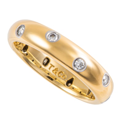 TIFFANY&Co. ティファニー ドッツ リング 10Pダイヤモンド 指輪 10号 K18YG Pt950 ダイヤモンド ゴールド【中古】