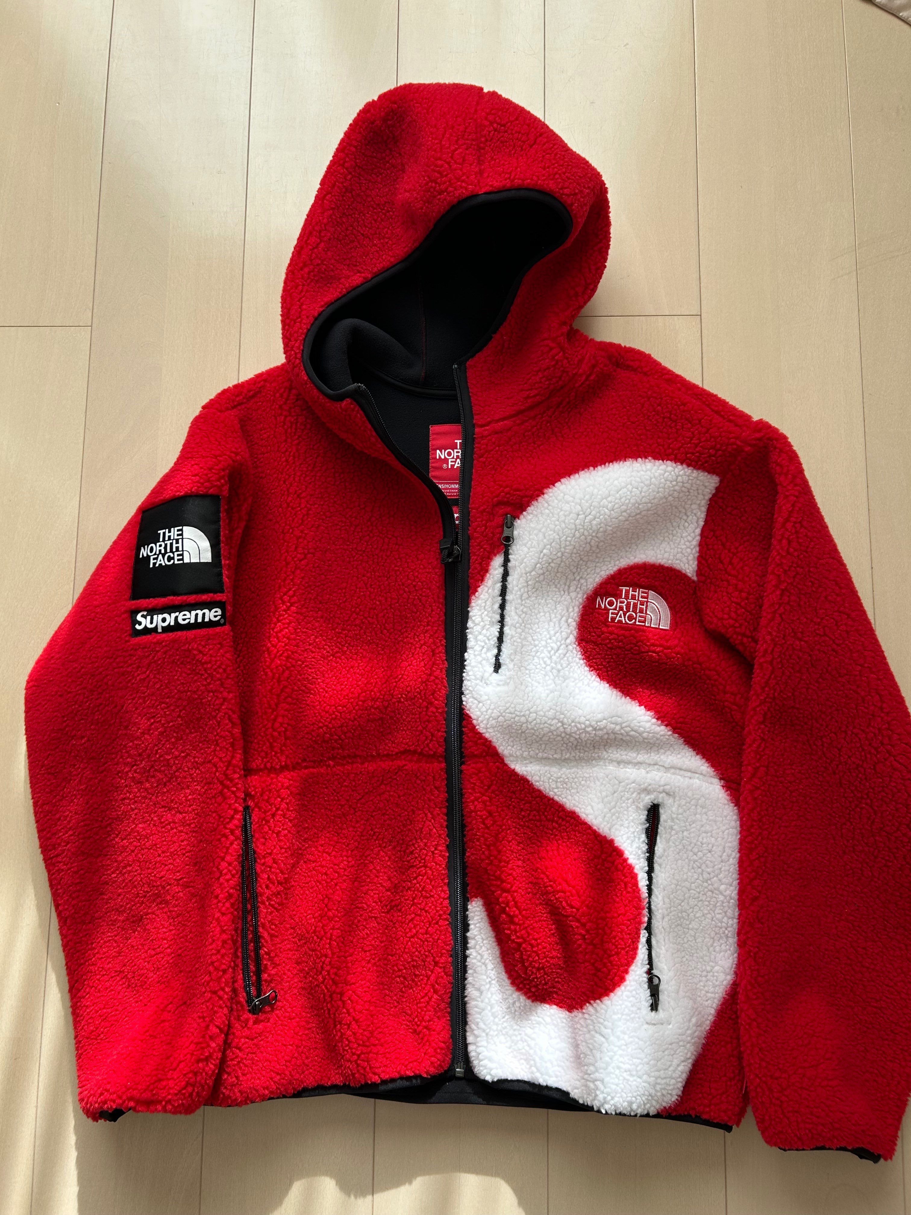 Supreme x The North Face S Logo Hooded Fleece Jacket "Red"