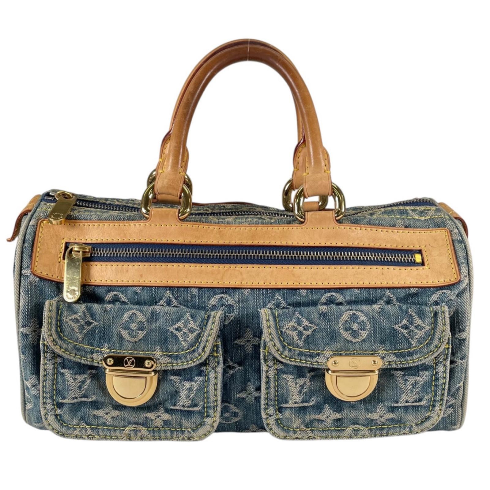 ルイヴィトン ネオスピーディ モノグラムデニム ハンドバッグ モノグラムデニム M95019 ブルー レディース LOUIS VUITTON 中古