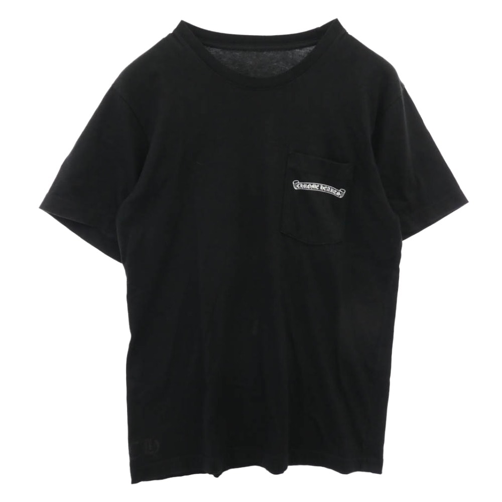 CHROME HEARTS クロムハーツ(原本無) Tシャツ USA Logo S/S TEE スクロール ロゴ プリント クルーネック 半袖 Tシャツ ブラック系 M【中古】