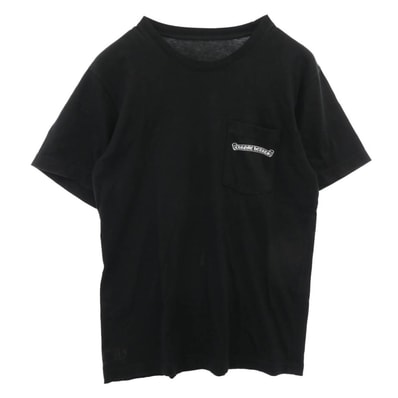CHROME HEARTS クロムハーツ(原本無) Tシャツ USA Logo S/S TEE スクロール ロゴ プリント クルーネック 半袖 Tシャツ ブラック系 M【中古】
