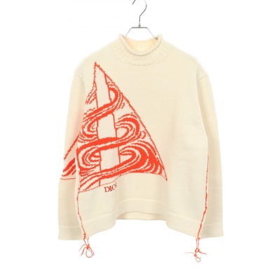 ディオール Dior ニット 衣料品 トップス ウール モヘヤ メンズ ホワイト系 / オレンジ系 【中古】