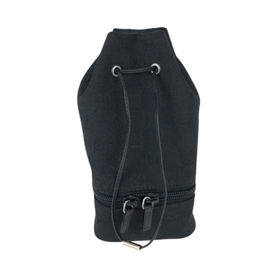 美品 GUCCI グッチ ブラック 黒 GGキャンバス レザー/ ハンドバッグ 巾着ポーチ 600087 【中古】