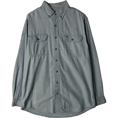 古着 カーハート Carhartt 長袖 ボタンダウン ワークシャツ メンズL相当/eaa577779