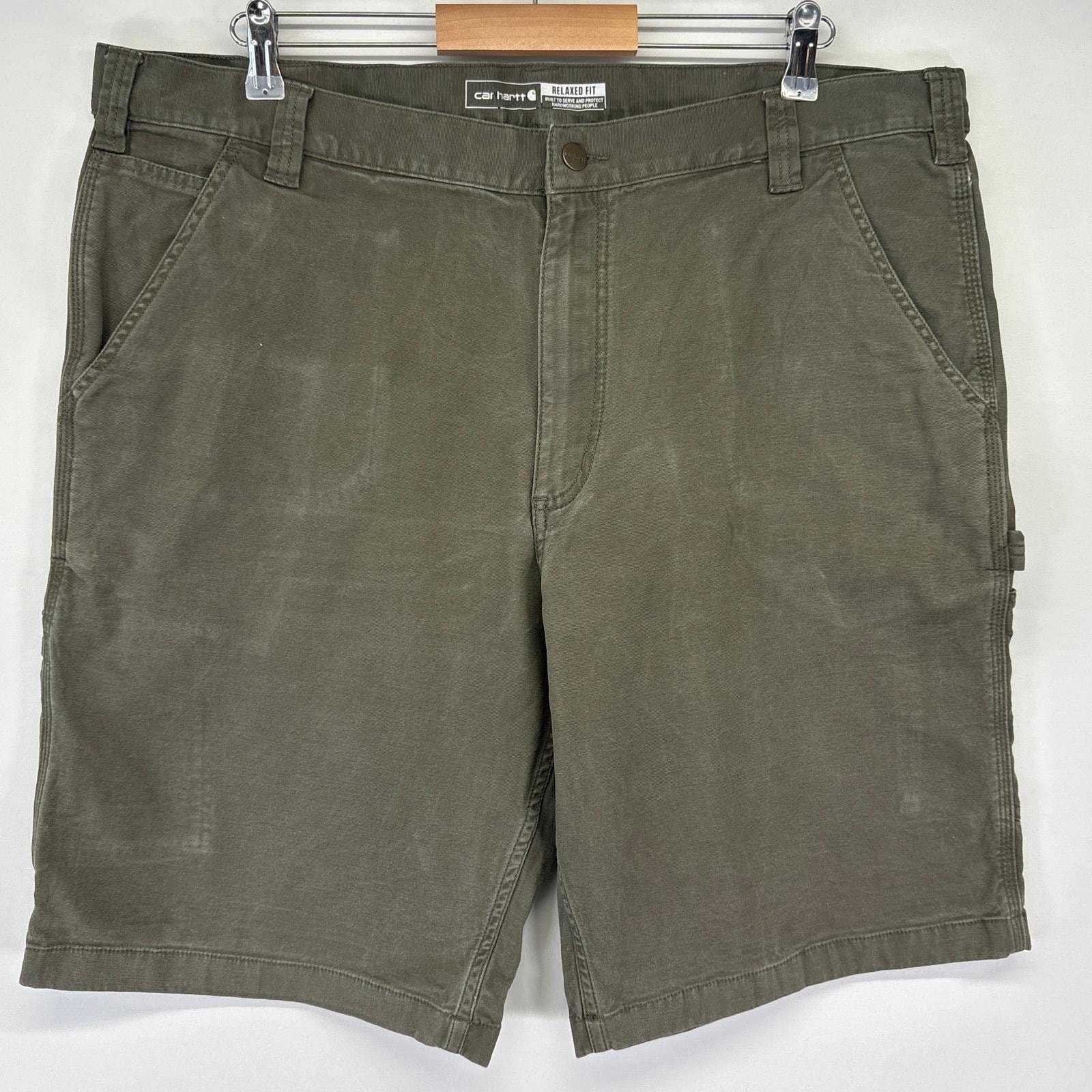古着 カーハート Carhartt ショートパンツ ダック ワーク カーゴ ペインター ハーフ 半ズボン 短パン w40 L11  グリーン メンズ