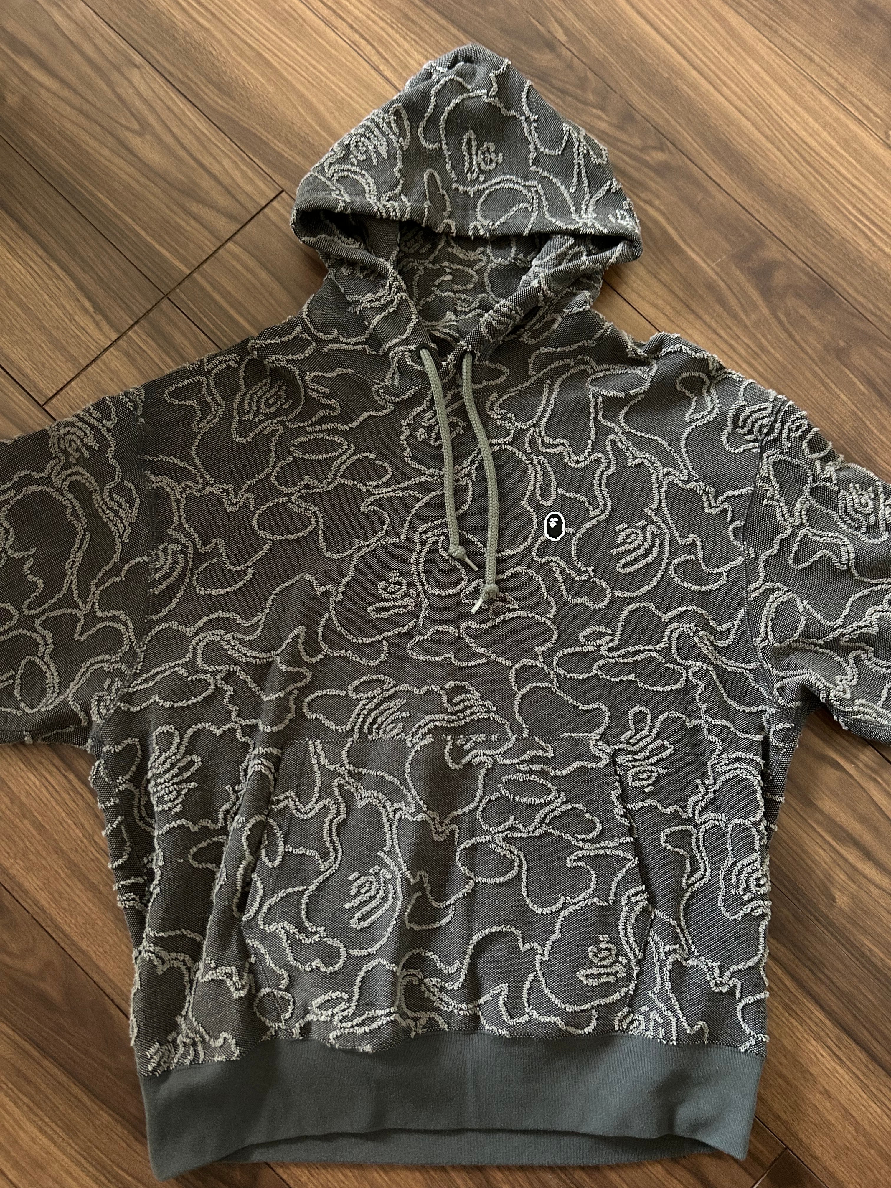 A BATHING APE X JJJJOUND RELAXED CLASSIC COLLEGE PULLOVER HOODIE "Grey"