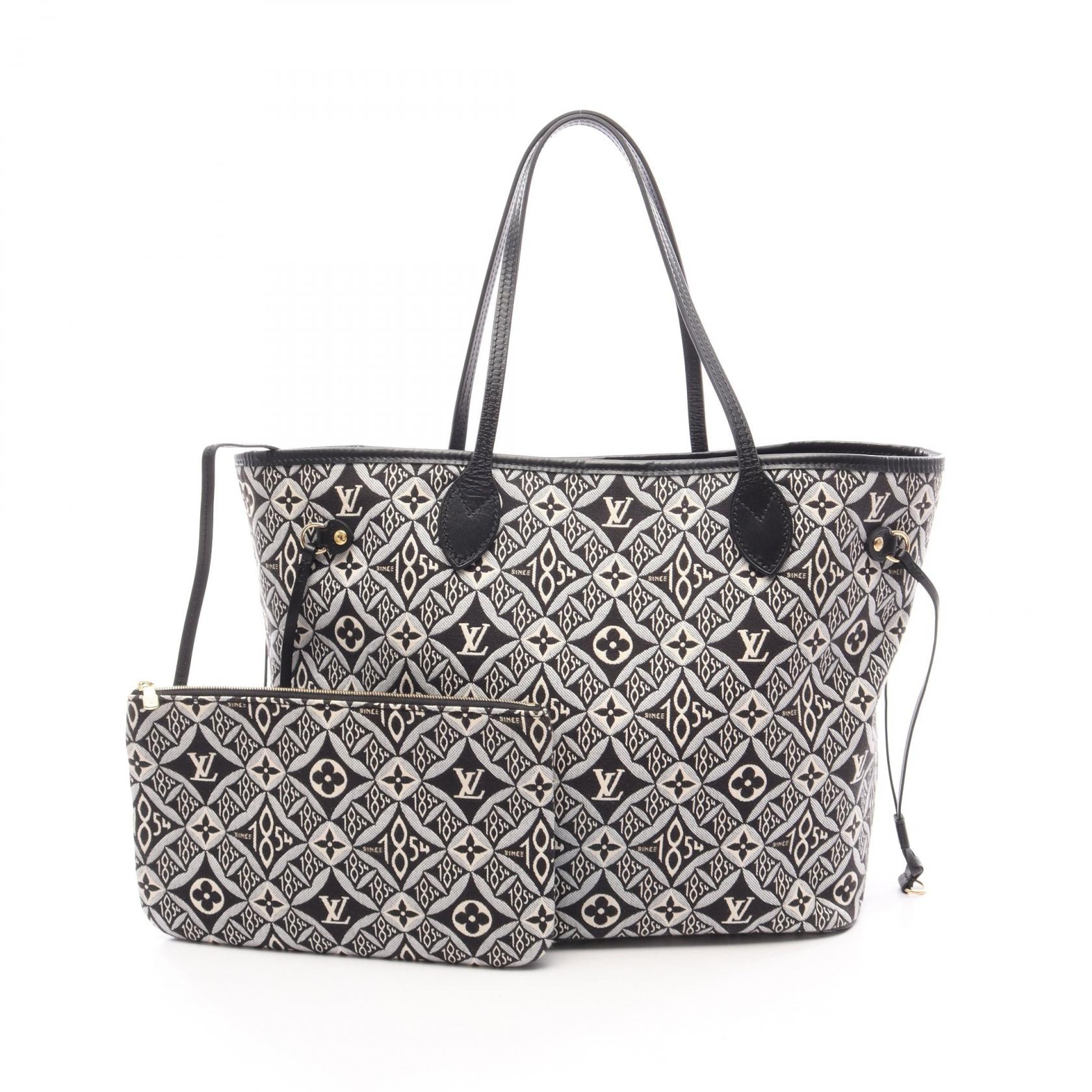 ルイ・ヴィトン LOUIS VUITTON ネヴァーフルMM SINCE1854 トートバッグ バッグ キャンバス レザー モノグラム・ジャガード ノワール レディース ブラック系 / アイボリー系 / グレー系 M57230 【中古】