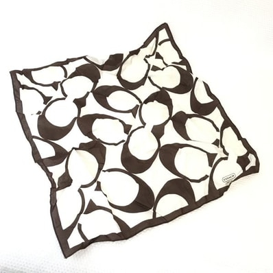 COACH★スカーフ【48×48/brown×white】Scarf◆senCM69