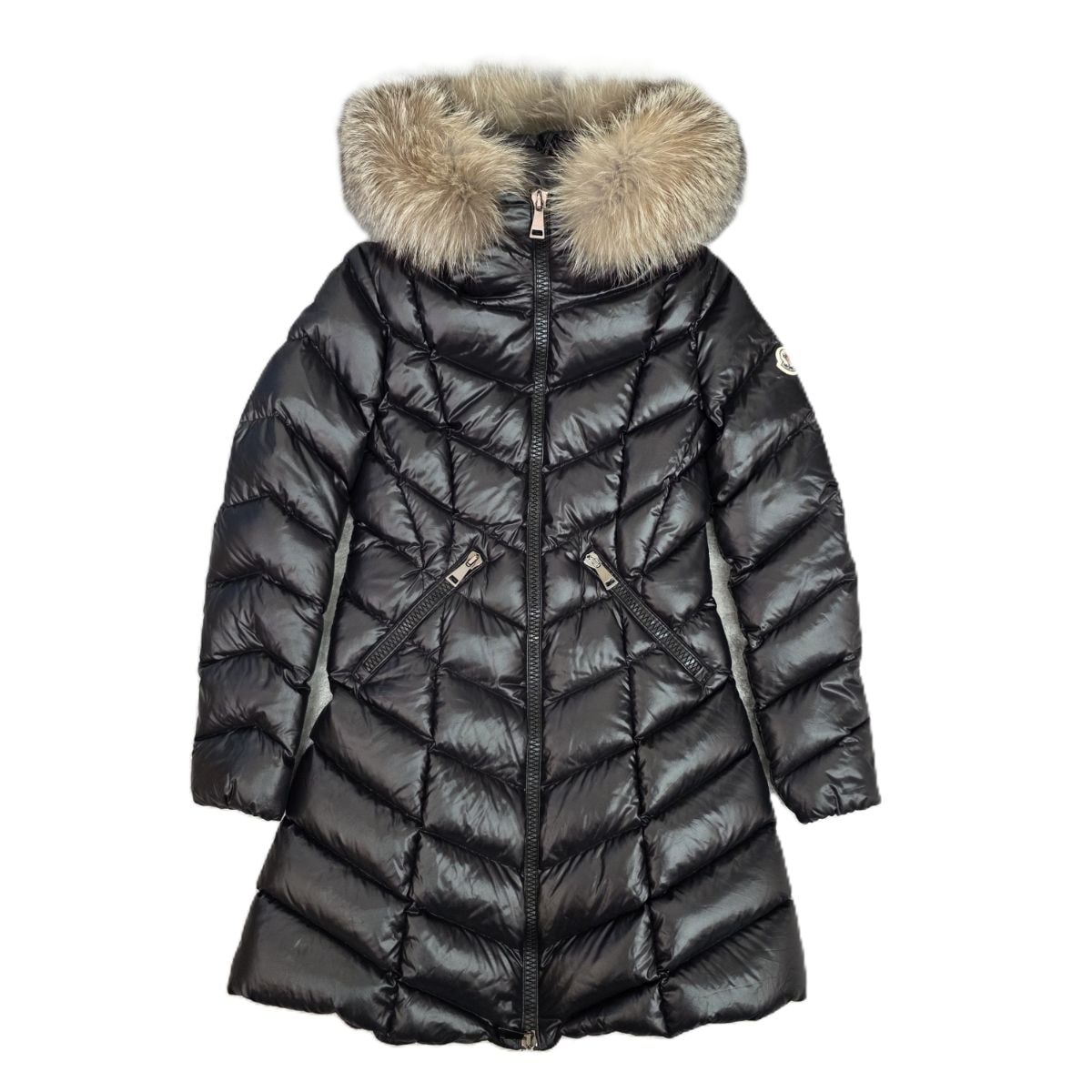 【値下げ】MONCLER モンクレール Fulmarus フルマラス ロングダウンジャケット リアルファー 取り外し可能 ブラック 0 ダウンジャケット G20931C00057 S ナイロン レディース【中古】