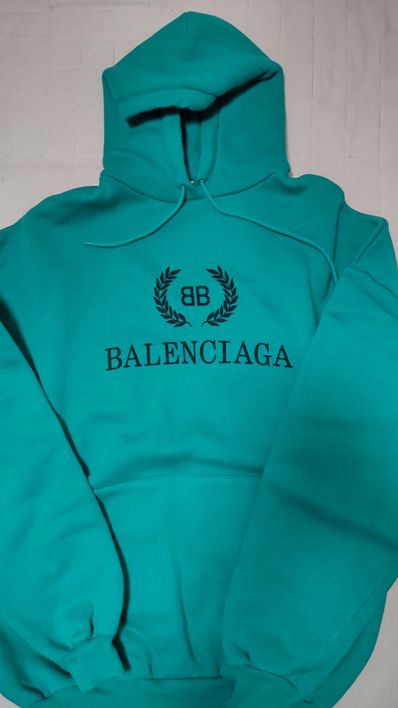 BALENCIAGA Logo Print Hooded SweatShirts "Green"
