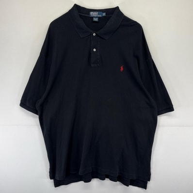 古着 ポロバイラルフローレン Polo by Ralph Lauren 半袖シャツ ポロシャツ ワンポイントロゴ 大きいサイズ 2XB ブラック系 メンズ
