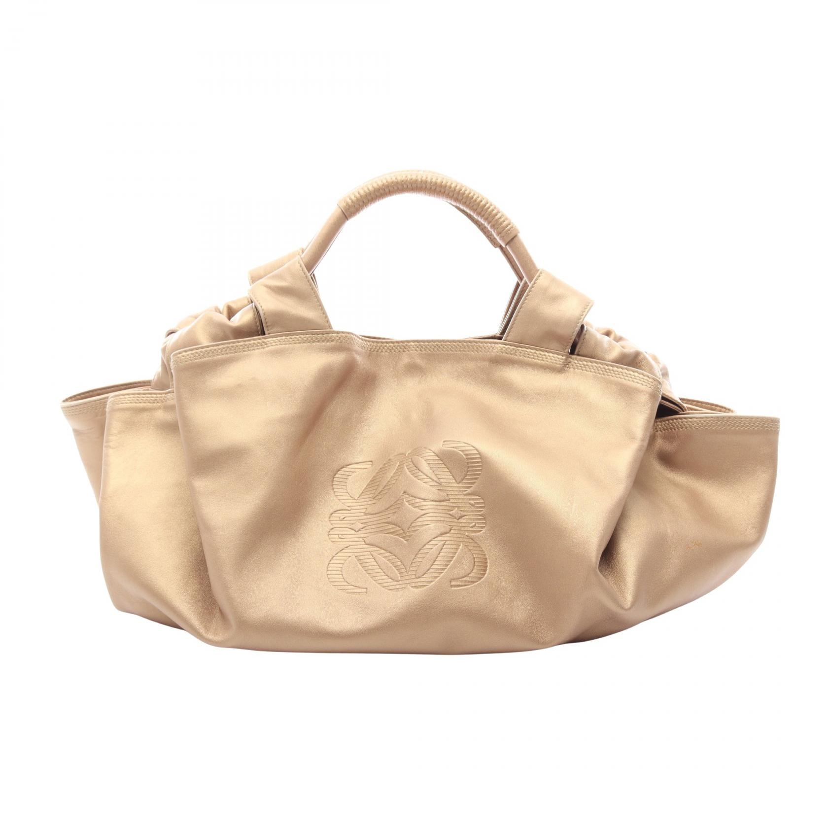 ロエベ LOEWE ナッパアイレ ハンドバッグ バッグ レザー レディース ゴールド系 【中古】