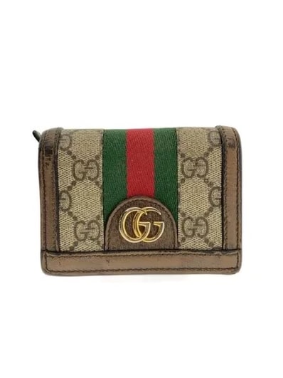 GUCCI GG Supreme Ophidia GG Card Case Wallet "Beige/Ebony"