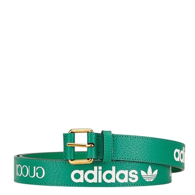 グッチ ×アディダス ロゴ ベルト サイズ:110/44 702277 グリーン レザー メンズ GUCCI 【中古】