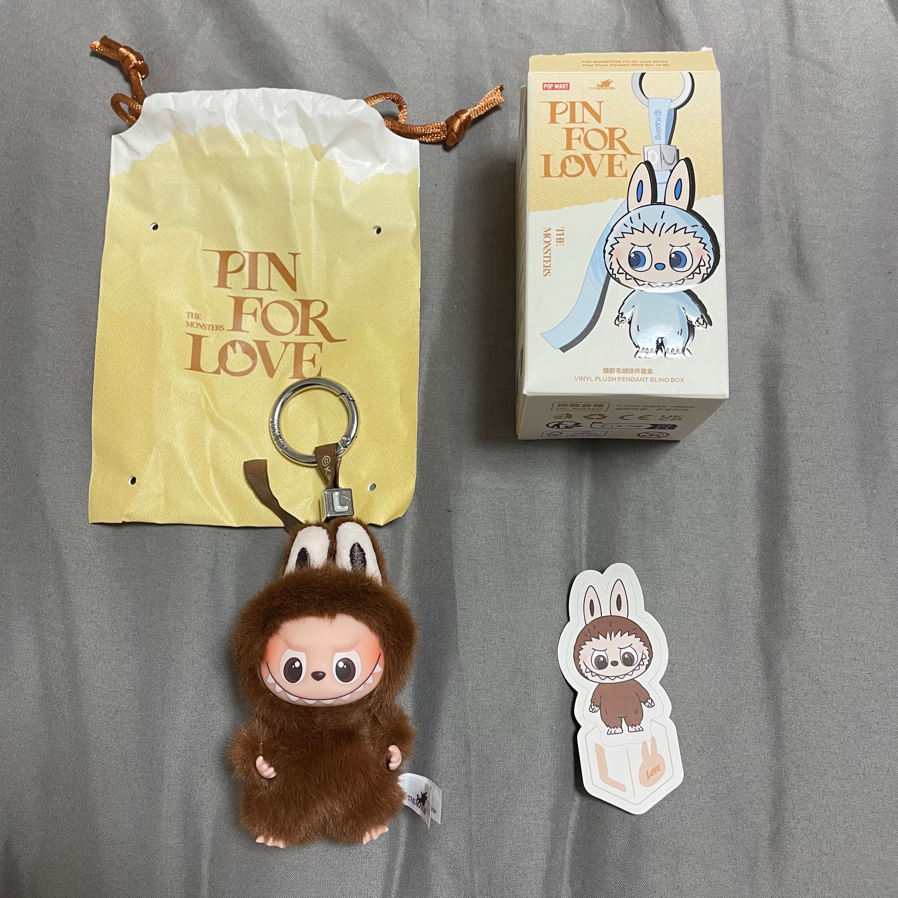 POP MART THE MONSTERS (LABUBU) Pin for Love Series-Vinyl Plush Pendant (A-M) L