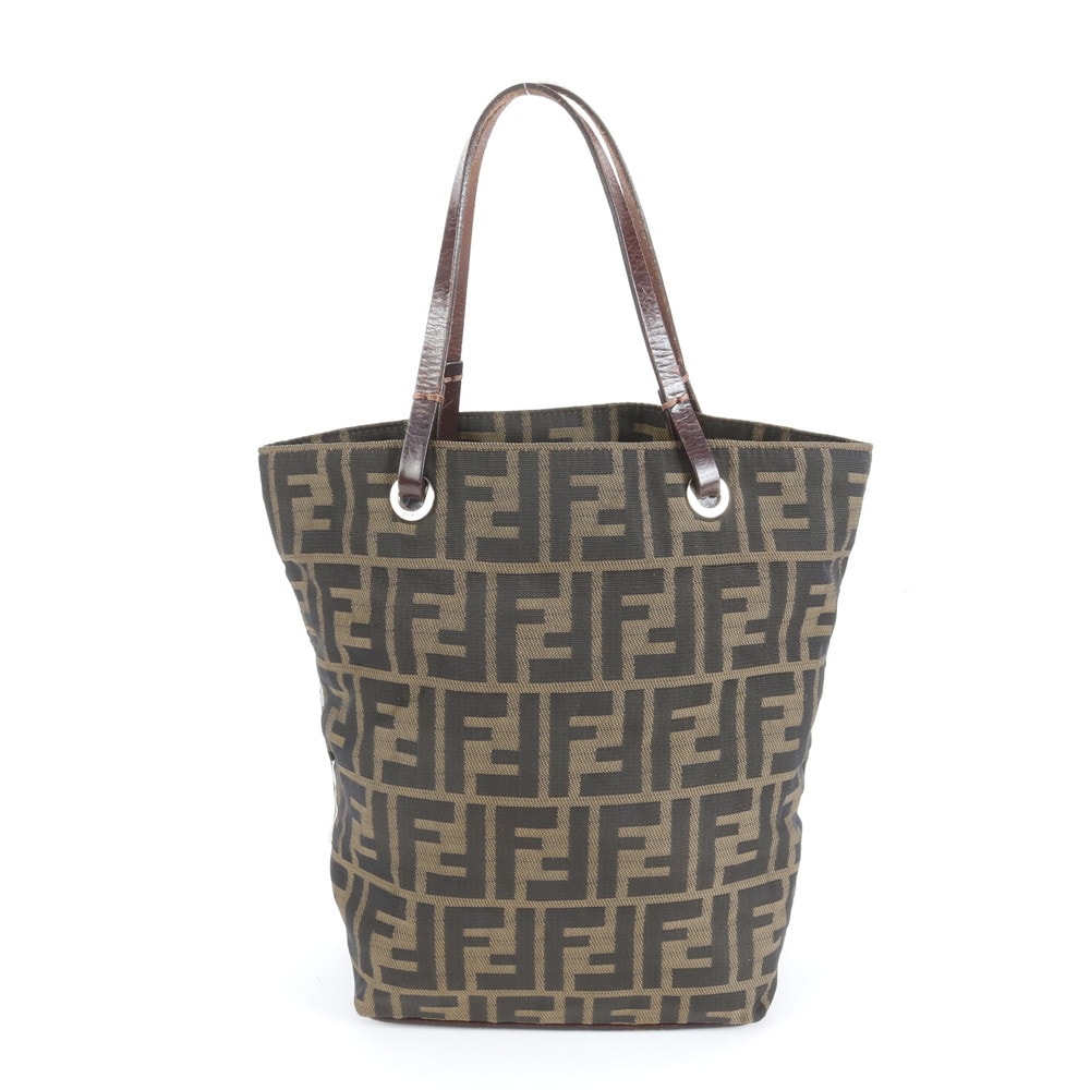 ■極美品 フェンディ ズッカ 26598 トート バッグ レザー×ナイロン