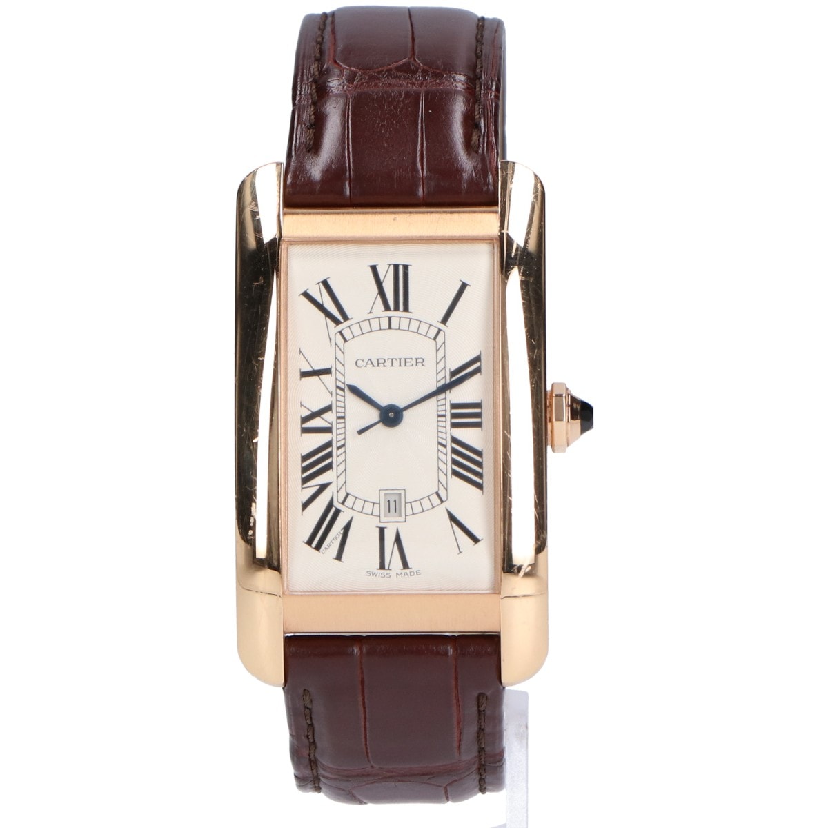 カルティエ W2609156 タンクアメリカンLM PG×革 AT -