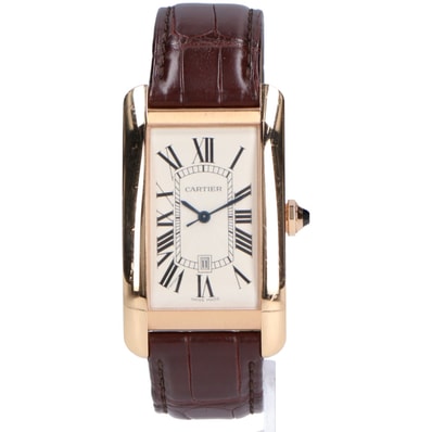 カルティエ W2609156 タンクアメリカンLM PG×革 AT -