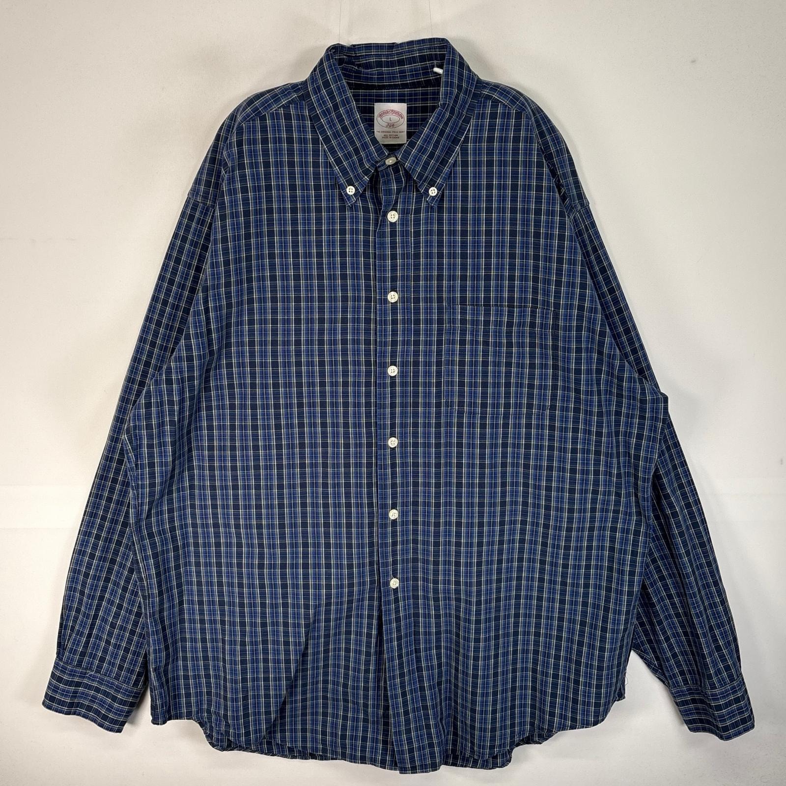古着 ブルックスブラザーズ Brooks Brothers 長袖シャツ チェック 346 胸ポケ L ネイビー系 マルチカラー メンズ