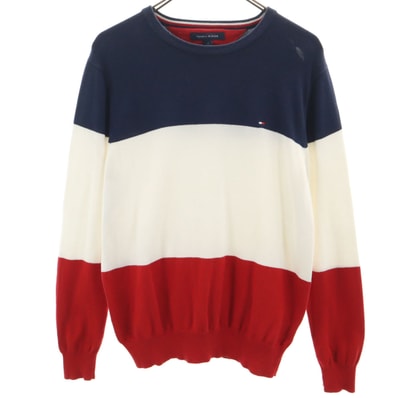 TOMMY HILFIGER トミーヒルフィガー 長袖 セーター M ネイビー ニット