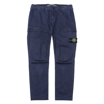 【SALE】STONE ISLAND ストーンアイランド カーゴパンツ サイズ W31 メンズ ロゴワッペン フェード加工 ボトムス ネイビー 紺 ルーマニア製