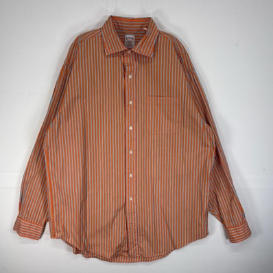 古着 ブルックスブラザーズ Brooks Brothers 長袖シャツ ストライプ 1818 L オレンジ系 マルチカラー メンズ