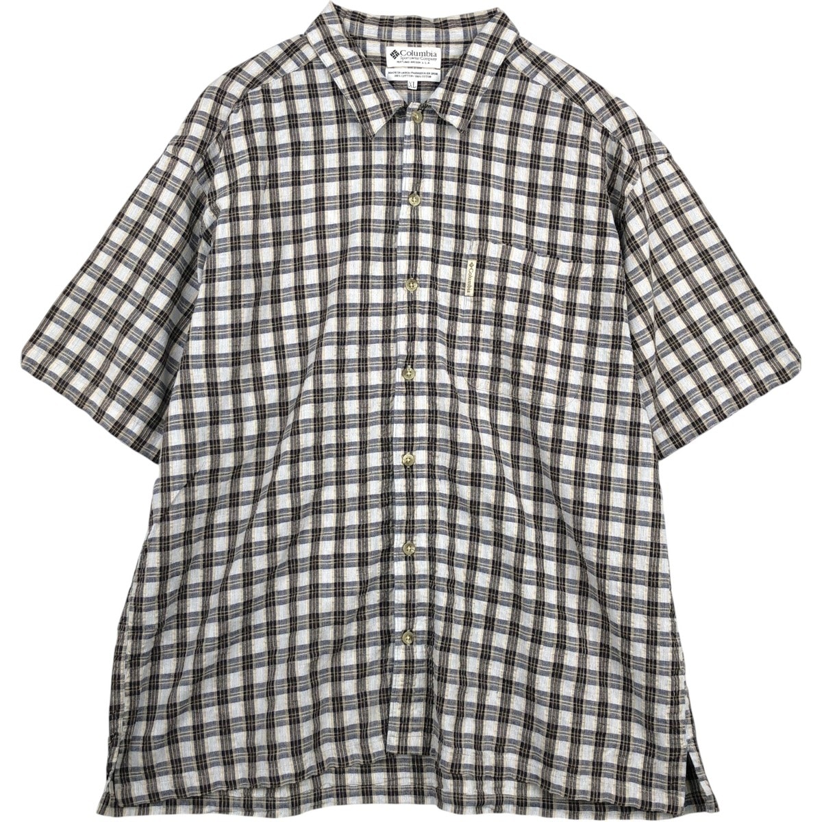 古着 90~00年代 コロンビア Columbia 半袖 コットン チェックシャツ ボックスシャツ メンズXL相当 ヴィンテージ/eaa643796