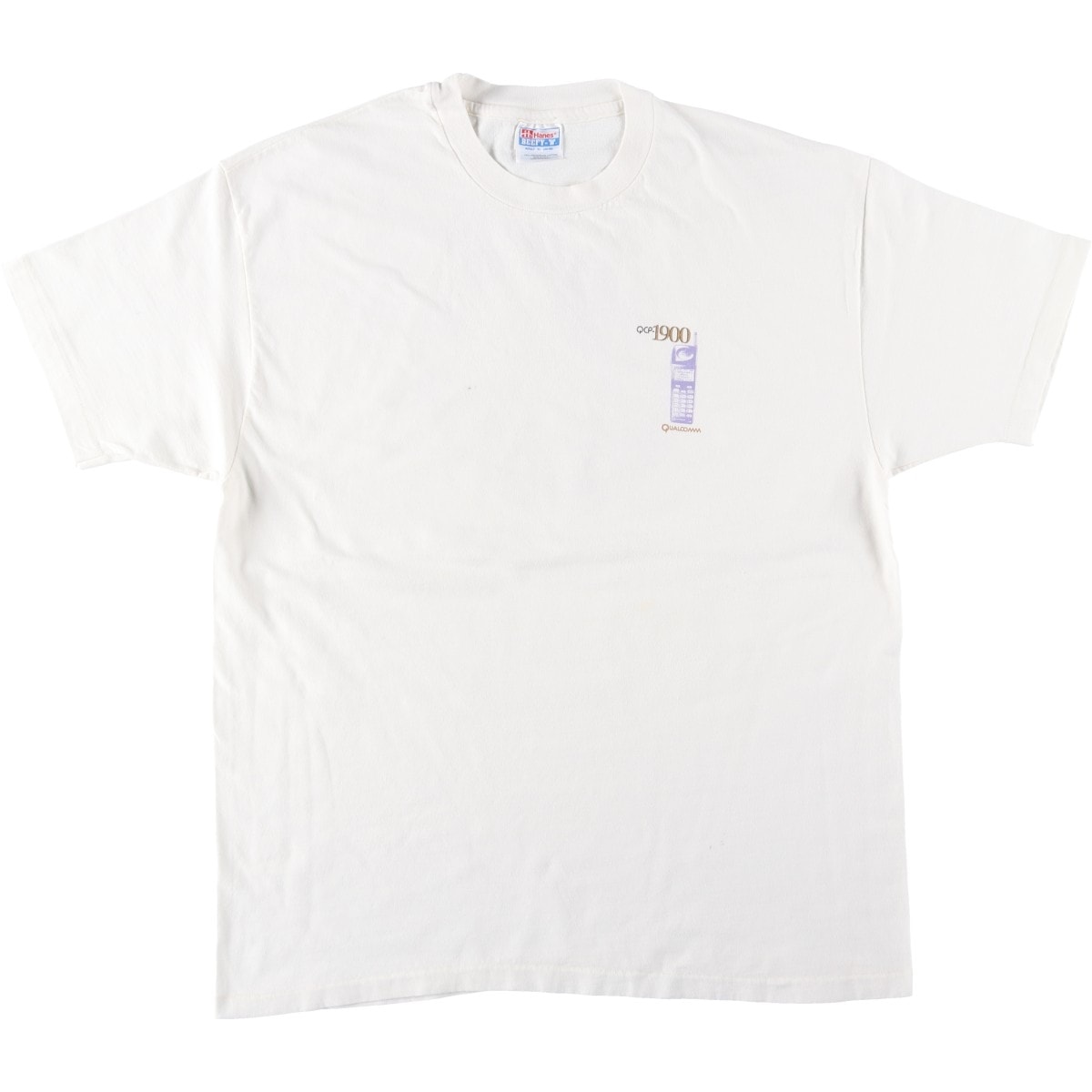 古着 90年代 ヘインズ Hanes BEEFY-T 青タグ QUALCOMM クアルコム アドバタイジングTシャツ USA製 メンズXL相当 ヴィンテージ/eaa619575