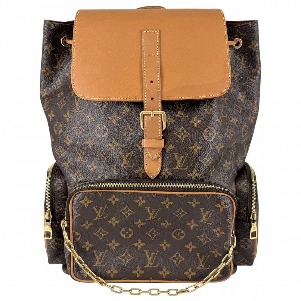 LOUIS VUITTON ルイヴィトン リュック トリオバックパック M44658 モノグラムキャンバス    ブラウン 茶 ゴールド金具 メンズ【中古品】